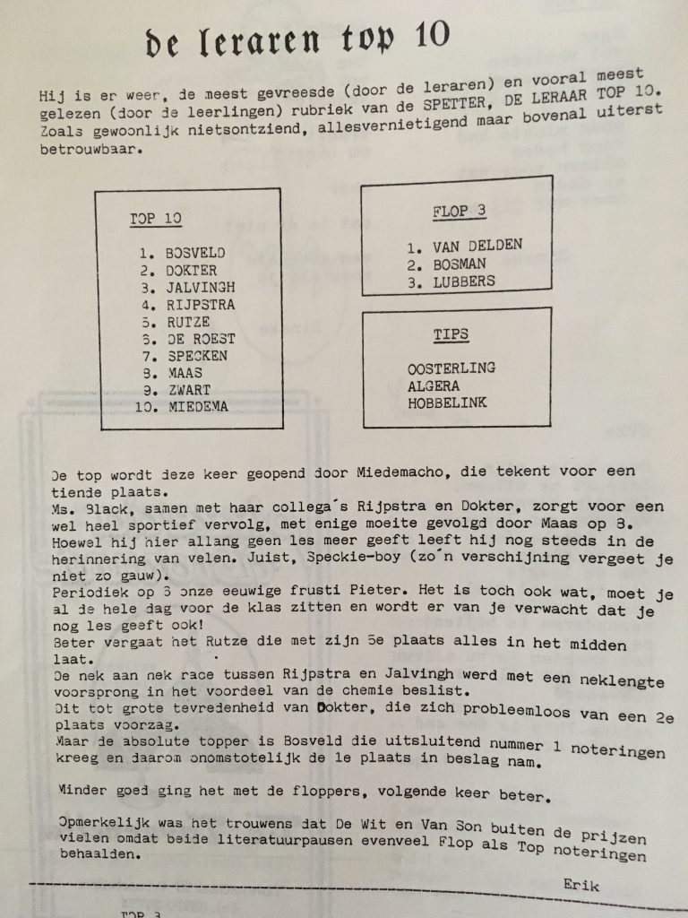 Artikel uit de Spetter van de WSG.